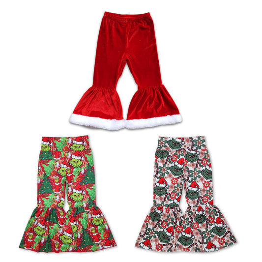 RTS NO MOQ P0631 P0630 A4-10 Christmas Skinny Flared Pants