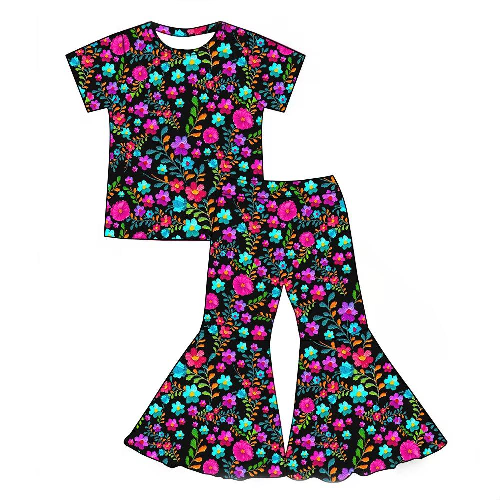 Custom moq 5 each style eta 6-7weeks baby girl clothes short sleeve pants set 5-25.8.7