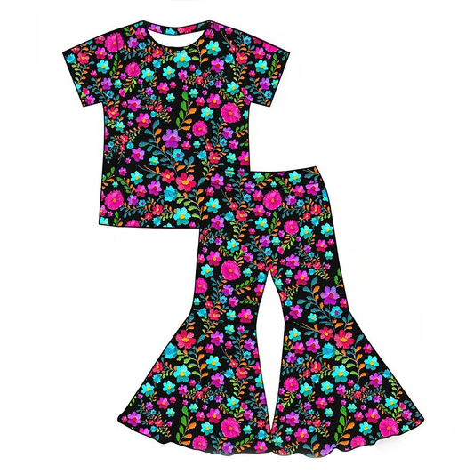 Custom moq 5 each style eta 6-7weeks baby girl clothes short sleeve pants set 5-25.8.7