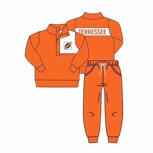 Custom moq 5 mix size milk silk summer teams baby boy clothes orange long sleeve pants sets-25.9.4