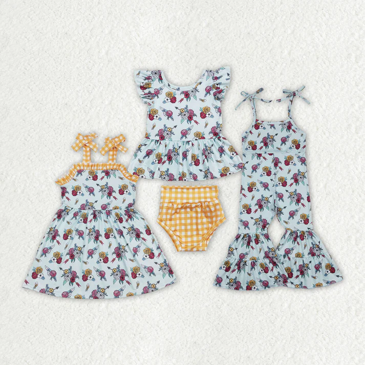 RTS Boys and girls floral Short Sleeve dress briefs sets and jumpsuit