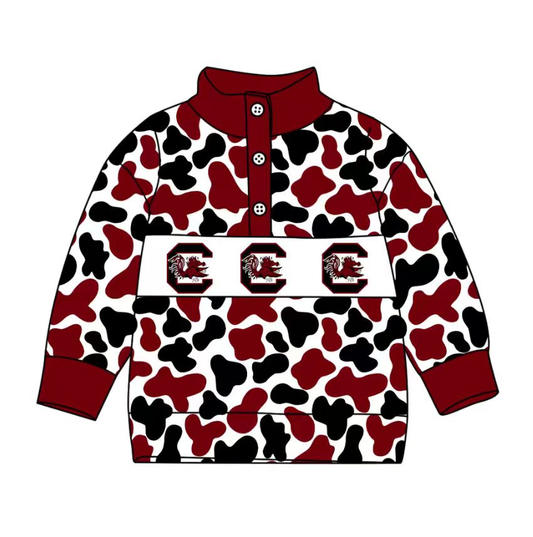 Custom moq 8 mix size milk silk summer team baby boys clothes camouflage long sleeve top-25.9.22