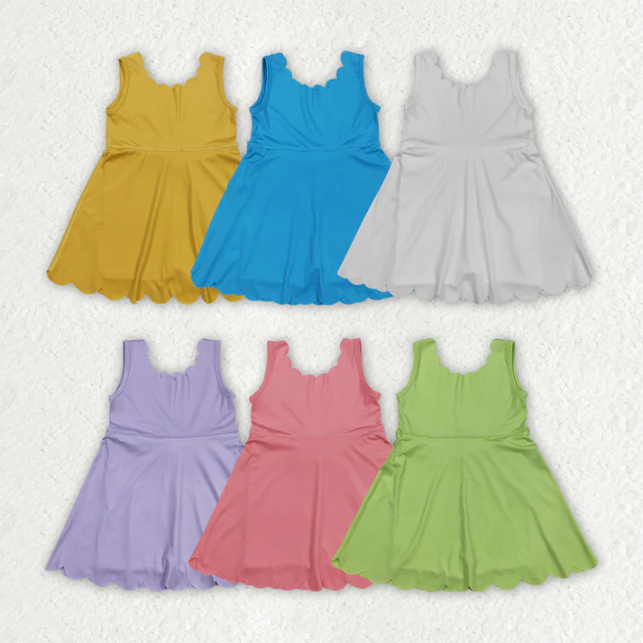 RTS NO MOQ Sibling baby girl clothes yoga suspender skirt sets