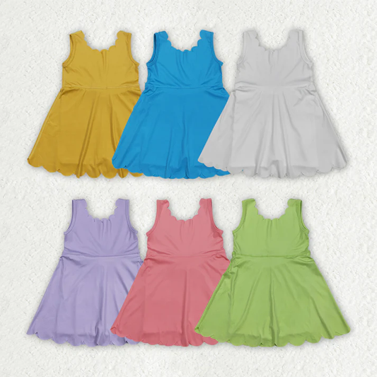 RTS NO MOQ Sibling baby girl clothes yoga suspender skirt sets