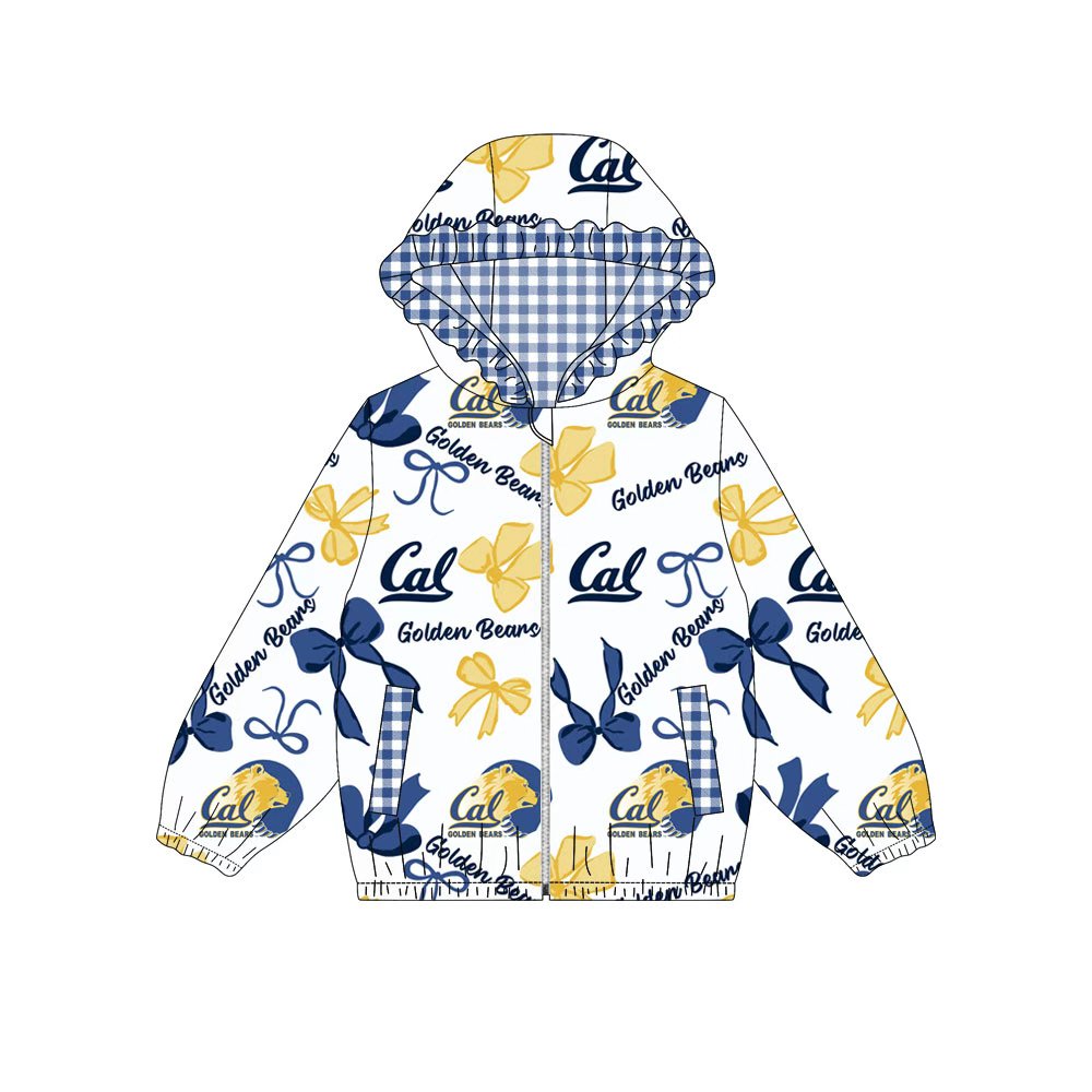 Custom moq 8 mix size milk silk summer team baby girls clothes bow blue and yellow hooded long sleeve top-25.9.27
