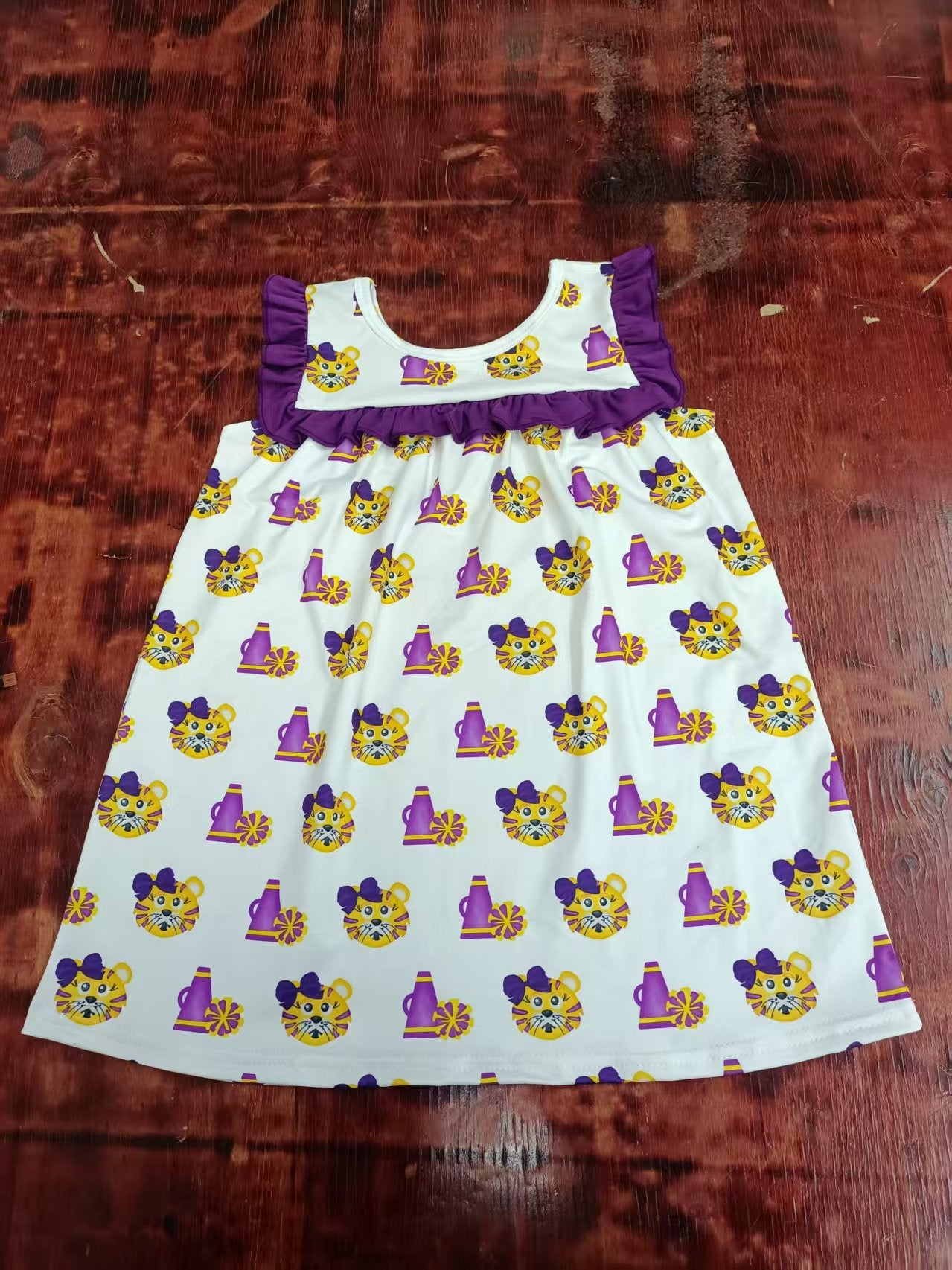 Custom moq 3 eta 6-7weeks baby girl clothes team sleeveless dress