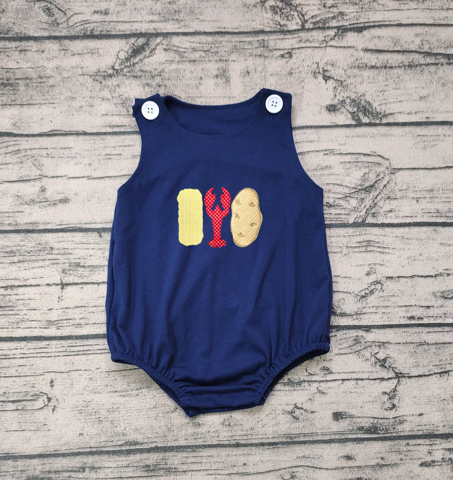 SR0740 Corn crayfish navy blue vest jumpsuit