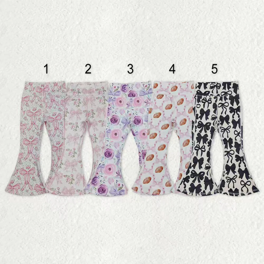 RTS NO MOQ Sibling baby girl clothes team bow yoga matching long pants