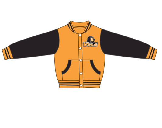 Custom moq 5 mix size milk silk summer teams baby boy clothes orange black long sleeve jacket-25.9.4