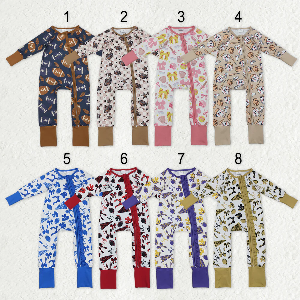 RTS NO MOQ Sibling Baby boy girls clothes long-sleeve rompers