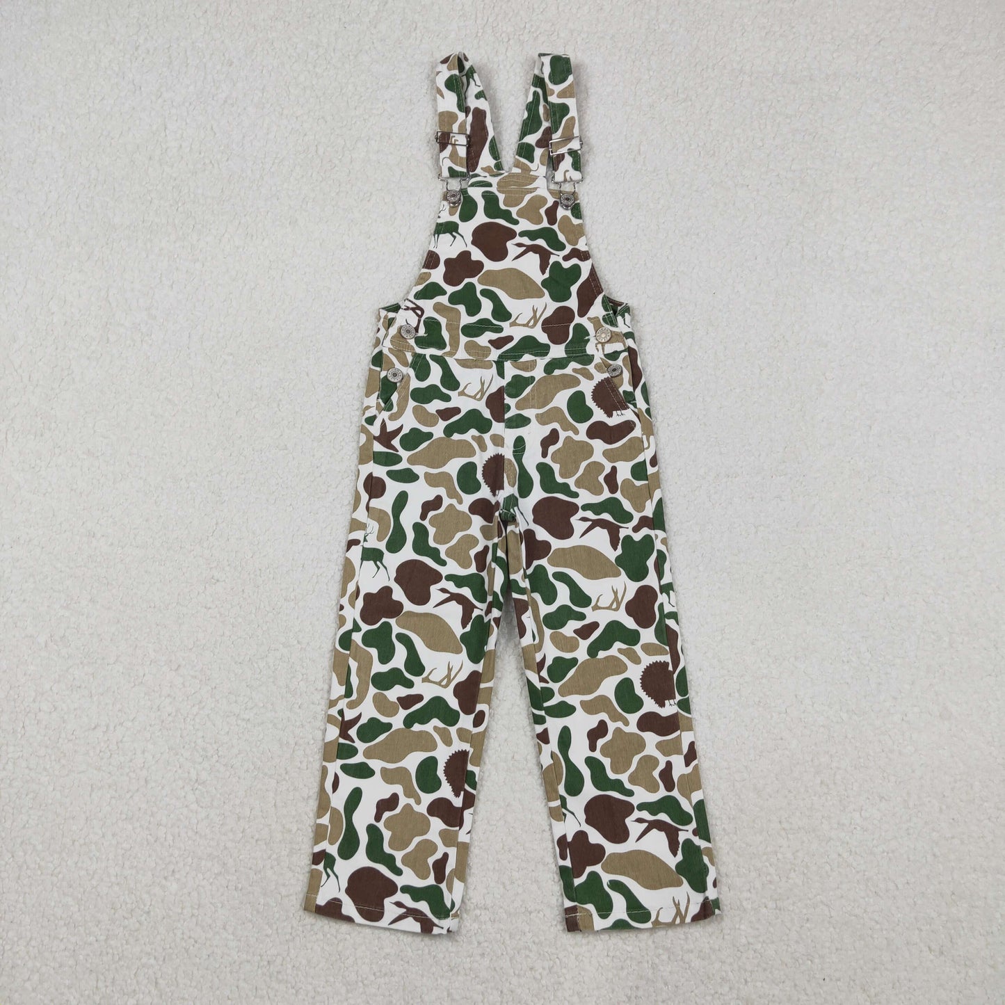 6/12m-7/8t RTS NO MOQ（In Stock) P0828 Duck & Puppy Camouflage Denim Overalls