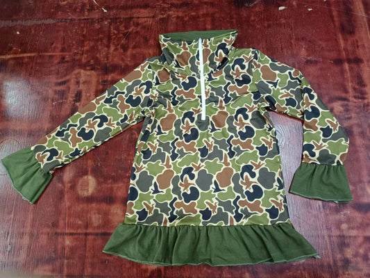 Custom moq 3 eta 6-7weeks Army Green Zip-Up Sweatshirt