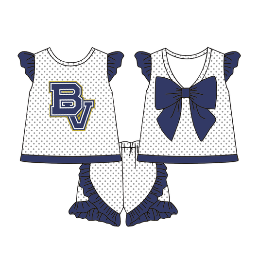 Custom moq 5 mix size milk silk eta 6-8weeks summer teams baby girls clothes team short sleeve shorts sets-25.7.23