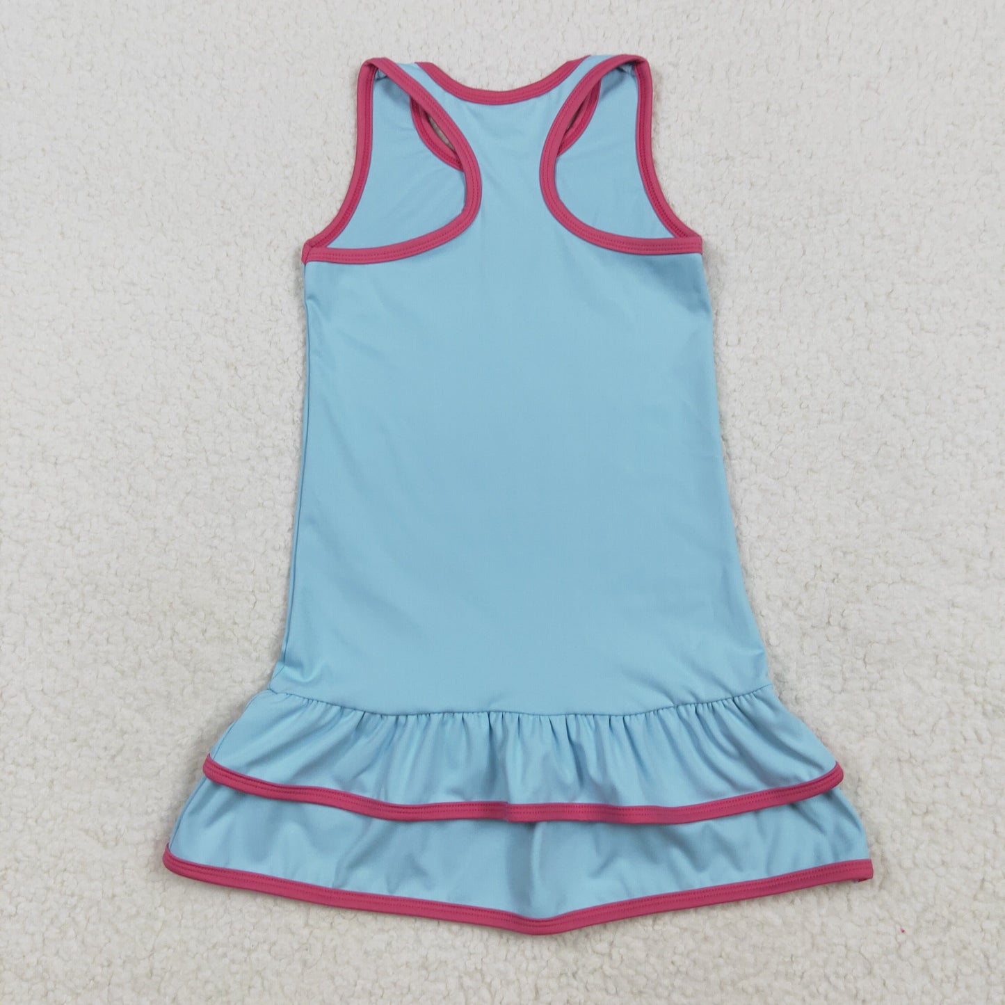 RTS NO MOQ（In Stock) GSD2631 solid light blue yoga sleeveless dress