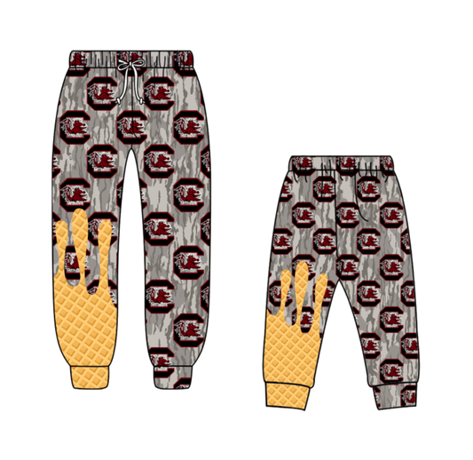 Custom moq 5 mix size milk silk summer teams baby boy clothes camouflage long pants and adult pants-25.8.26