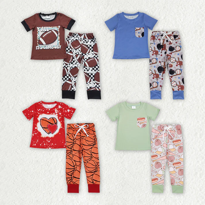 RTS NO MOQ Girls Boys short sleeve pants Sets