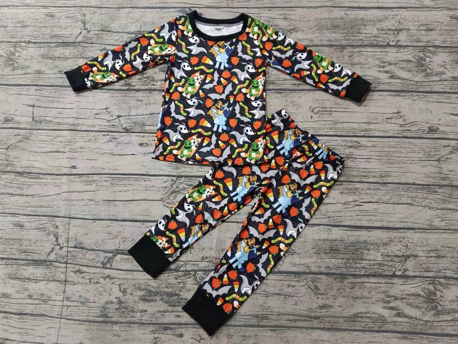 Custom moq 3 eta 6-7weeks Black long-sleeved suit with bat-tortoise-caterpillar pattern