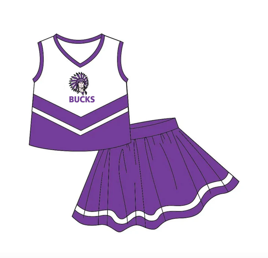 Custom moq 5 each style eta 6-7weeks baby girl clothes team purple sleeveless skirts sets-25.8.6