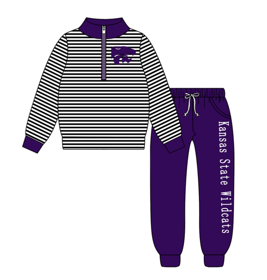 Custom moq 5 mix size milk silk summer teams baby boy clothes purple long sleeve pants sets-25.8.25