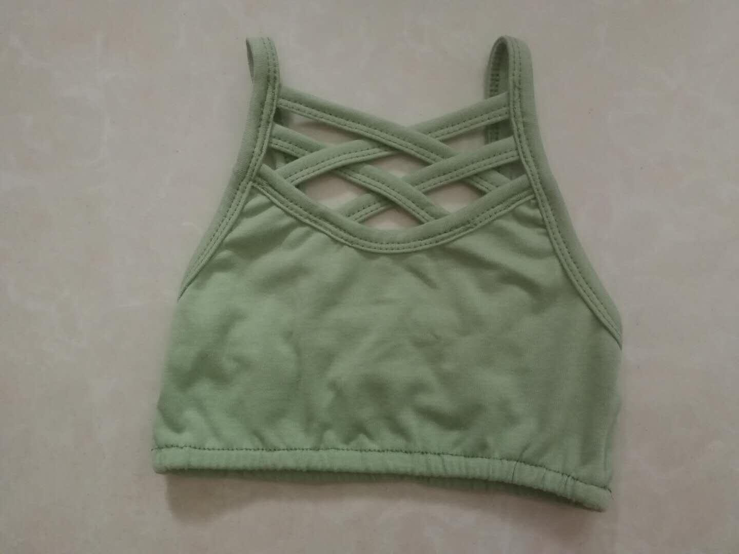 Girls green summer sports bra