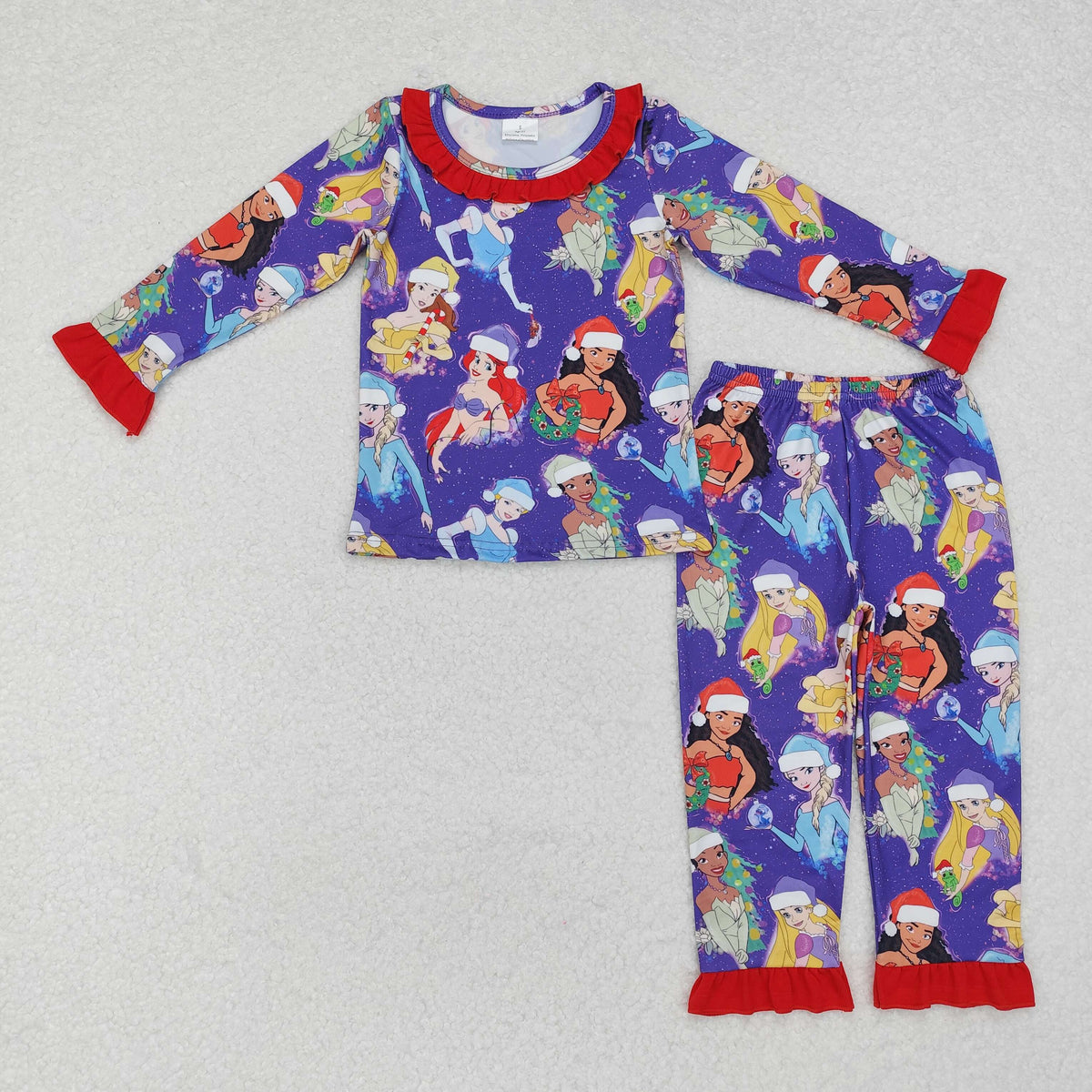 RTS NO MOQ ETA 5/7days Arrived GLP1782 Christmas red purple long-sleeved trousers pajamas set
