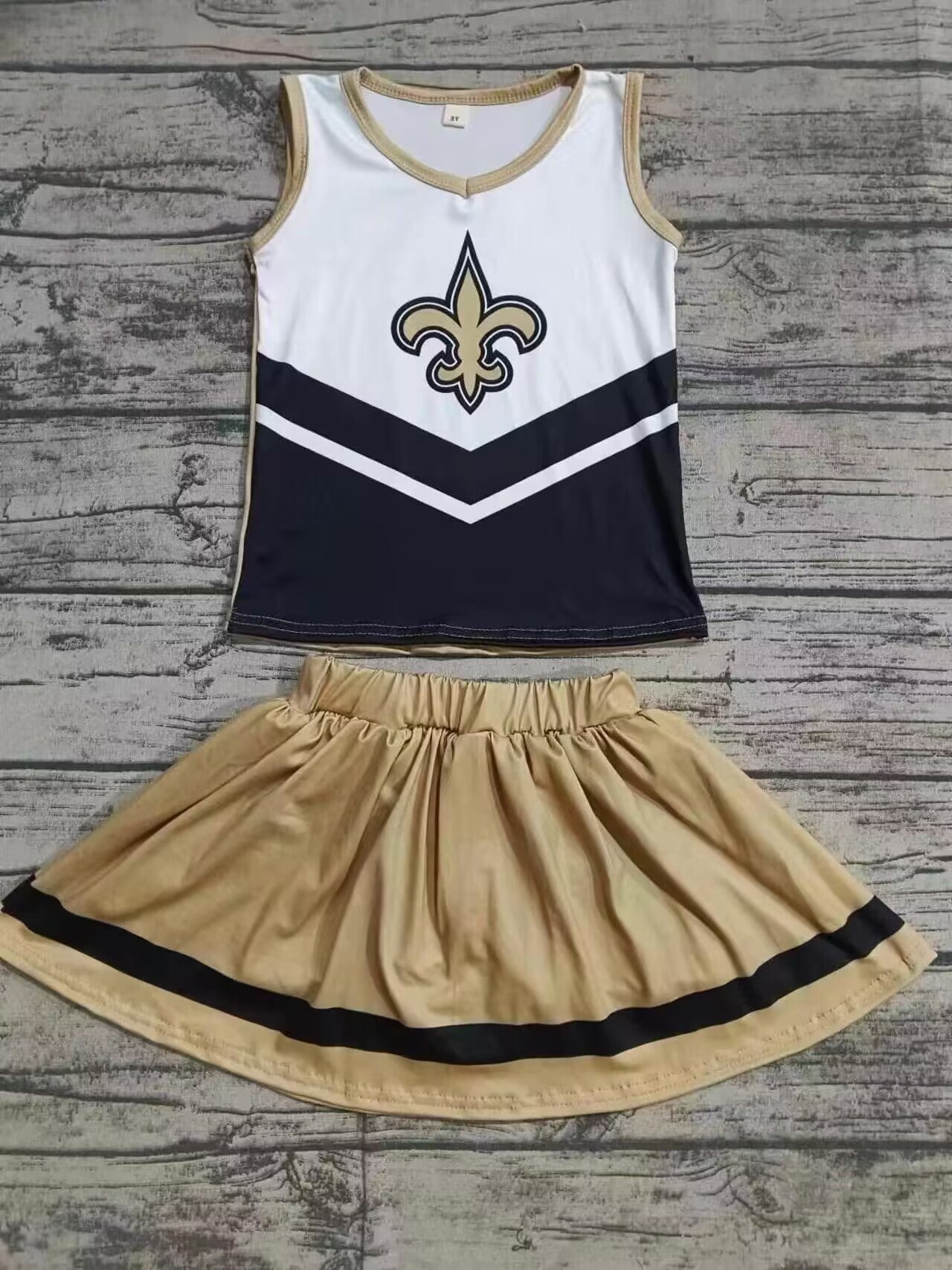 Deadline August 17 custom no moq  eta 6-7weeks Gold Team Short Sleeve Skirt Suit
