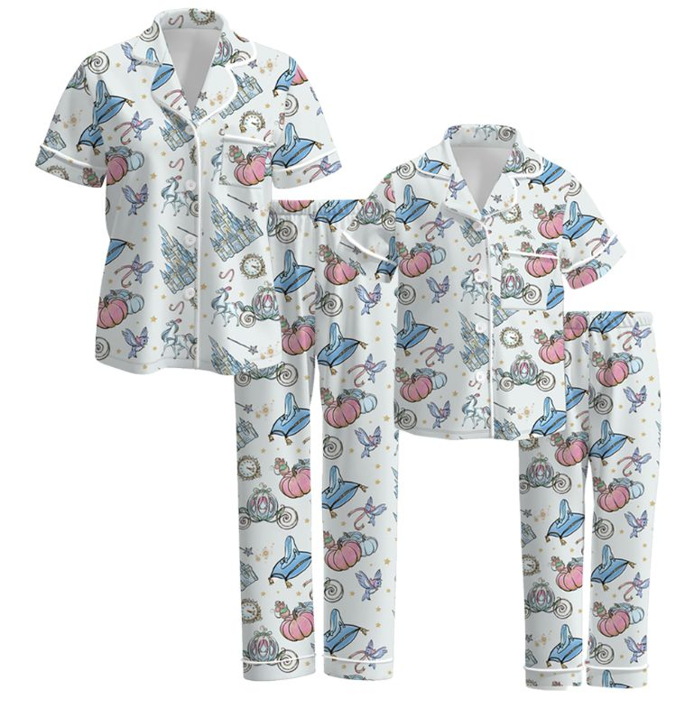 Custom moq 5 each style eta 6-7weeks Christmas baby girl short sleeve pant sets and adult set-25.8.1