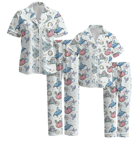 Custom moq 5 each style eta 6-7weeks Christmas baby girl short sleeve pant sets and adult set-25.8.1