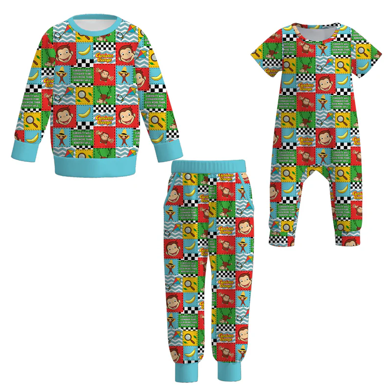Custom moq 5 each style eta 6-7weeks baby girls summer long sleeve top and pants and romper-25.7.17