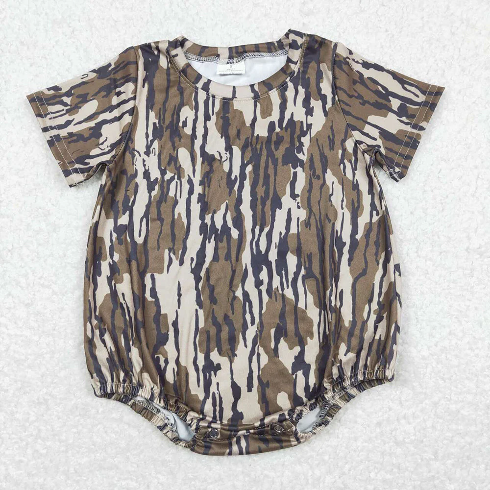 RTS NO MOQ Sibling Baby boy clothes camouflage short sleeve Rompers