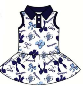 Custom moq 5 mix size milk silk baby girls clothes team sport teams Hot selling children's clothes in summer