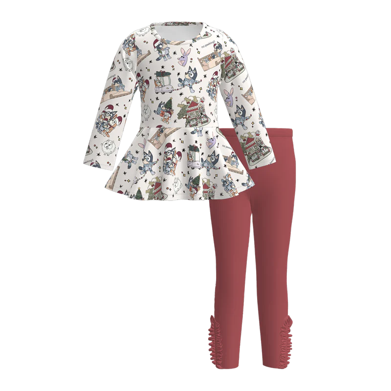Custom moq 5 each style eta 6-7weeks baby girl clothes long sleeve pants sets 1 and sets 4-25.7.19