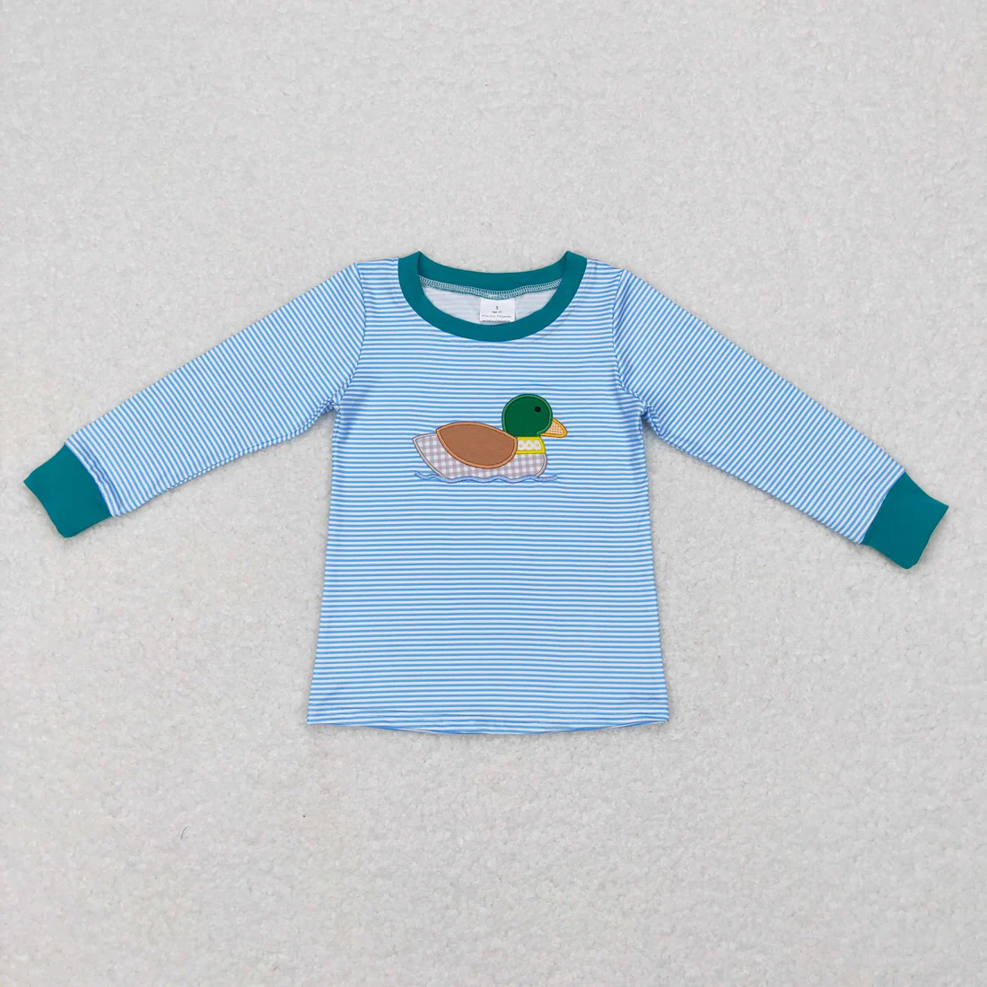 RTS NO MOQ Sibling baby boy girl clothes embroidery duck puppy long-sleeved tops