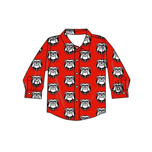 Custom moq 5 mix size milk silk summer teams baby boys clothes team sport team red long sleeve top-25.7.15