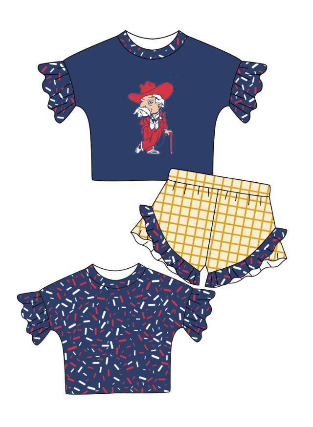 Custom moq 5 mix size milk silk summer teams baby girl clothes short sleeve shorts sets