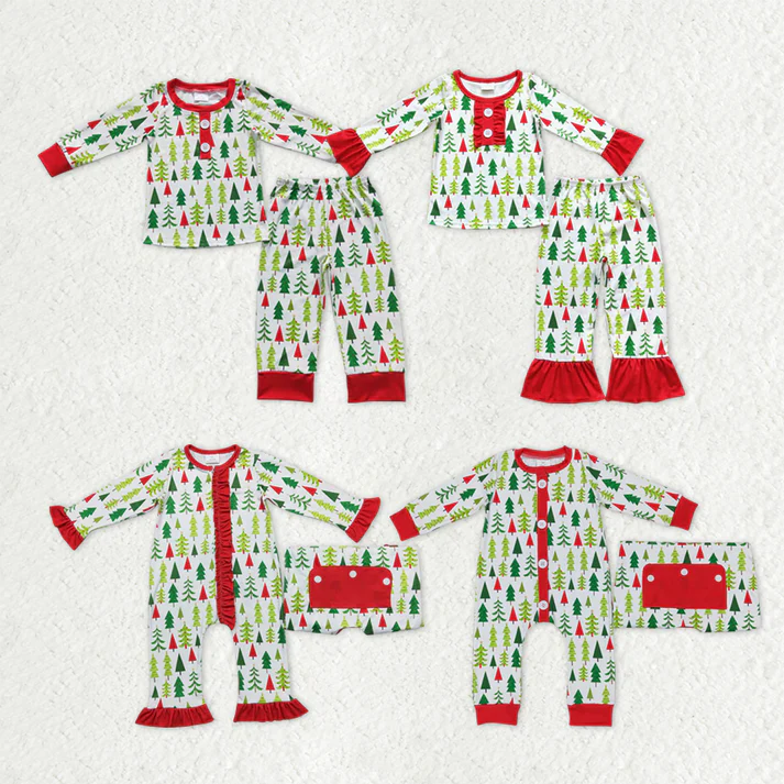 RTS NO MOQ Sibling Baby girls clothes Christmas long-sleeved trousers suit & rompers
