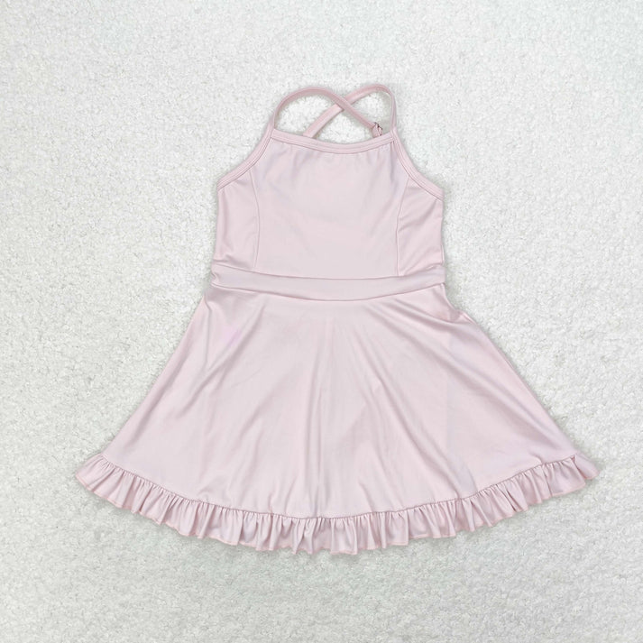 RTS NO MOQ Solid color yoga wear suspender dress