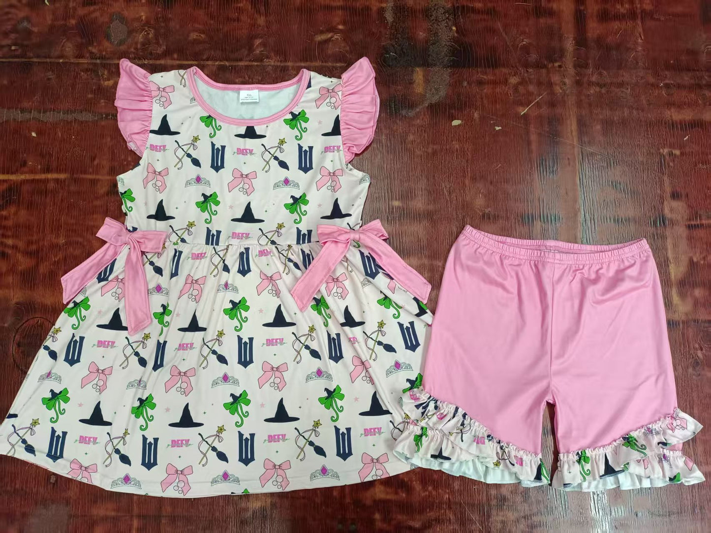 Custom moq 3 eta 6-7weeks baby girls clothes flying sleeve shorts sets