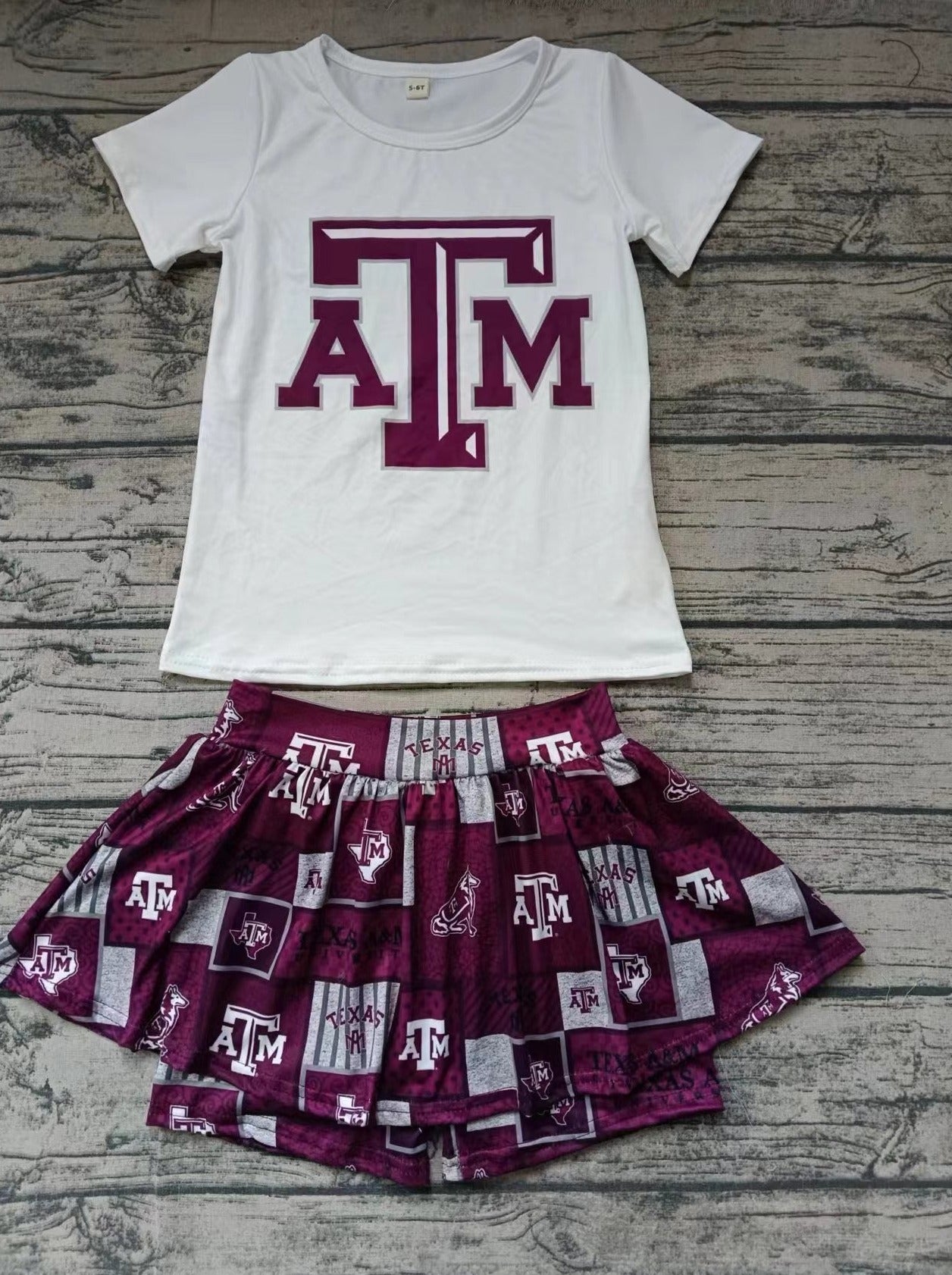 custom moq 5 eta 5weeks summer team baby girls clothes brick red short sleeve shorts set