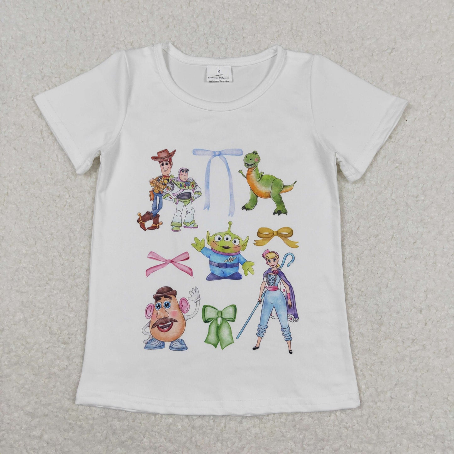 Cute Clothes GT0571 Baby Girls White Short Sleeve Shirts Tops