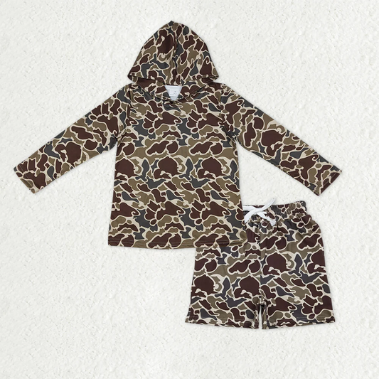 RTS NO MOQ（In Stock) BT1650+SS0735 baby girl clothes camouflage hooded long-Sleeve shorts sets-BLS0031