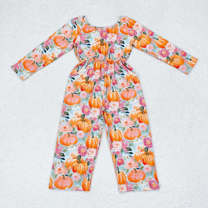 RTS NO MOQ Sibling baby girl clothes matching floral long sleeve jumpsuit 14