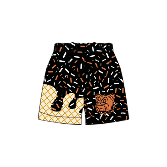 Custom moq 5 mix size milk silk baby boy clothes team black summer shorts-25.7.23