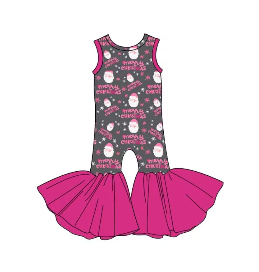 custom moq 5 eta 6-7weeks baby girls clothes Christmas rose red sleeveless Summer jumpsuit