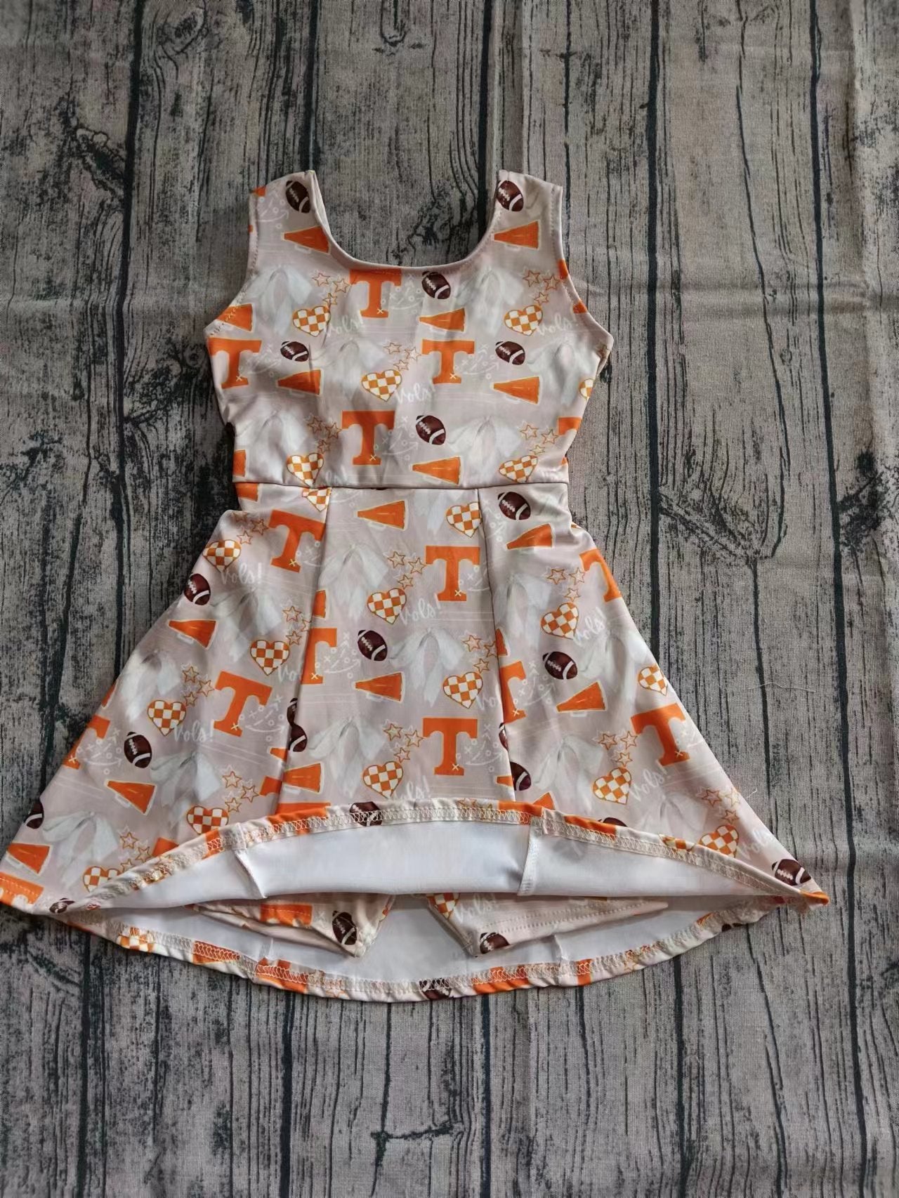 Custom moq 3 eta 6-7weeks baby girl clothes team sleeveless dress-25.5.27