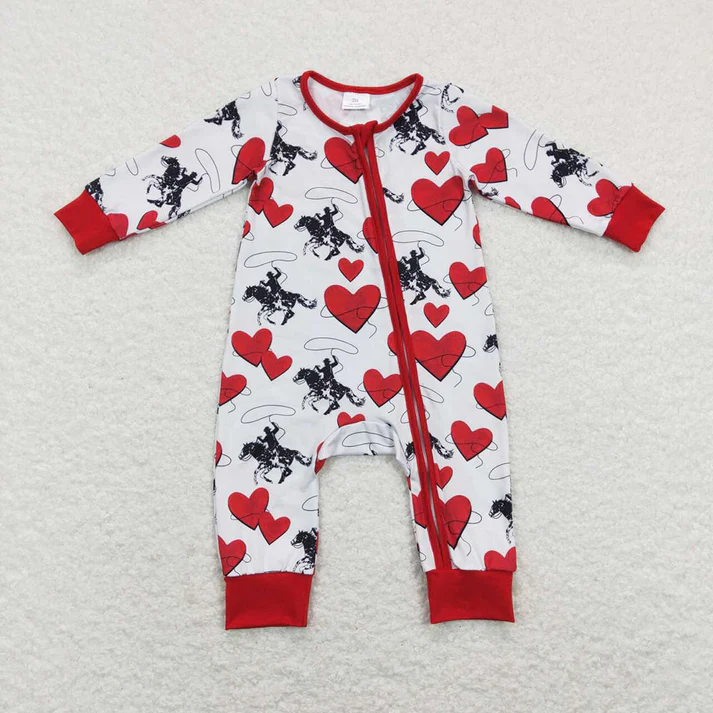 RTS NO MOQ Baby Girls Valentine love long-sleeved trousers suit & romper