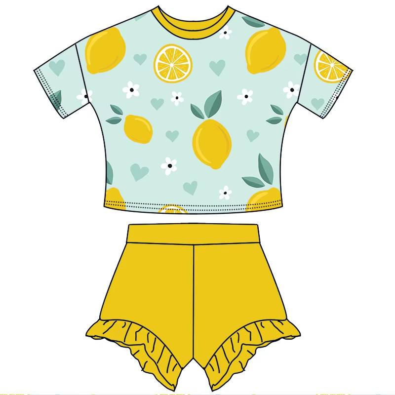Custom moq 5 each style eta 6-7weeks baby girl clothes short sleeve shorts suits -25.7.28