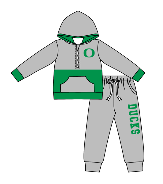 Custom moq 5 mix size eta 6-8weeks milk silk summer teams gray baby boy clothes hooded long sleeve pants sets-25.10.27