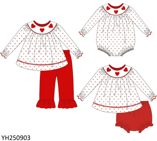 Custom moq 5 each style eta 6-7weeks baby girl clothes love long sleeve pants sets and romper and brief sets -25.9.4