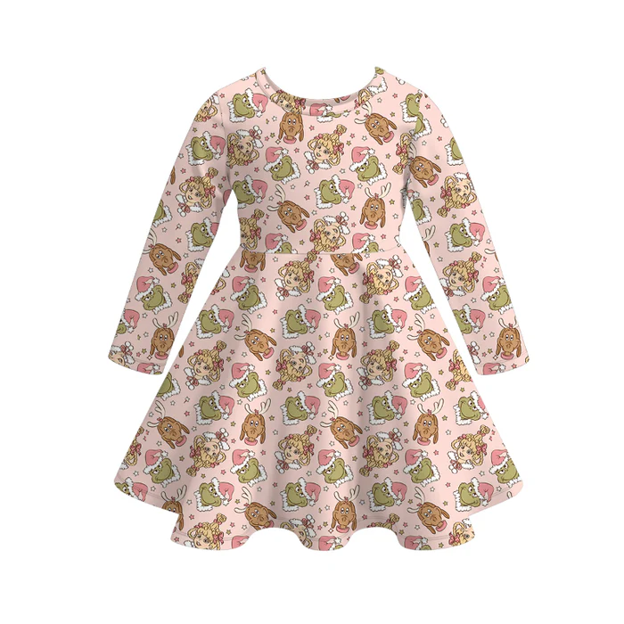 Custom moq 5 each style eta 6-7weeks Christmas baby girl short sleeve pant sets and long sleeve pants sets and dress and adult set
